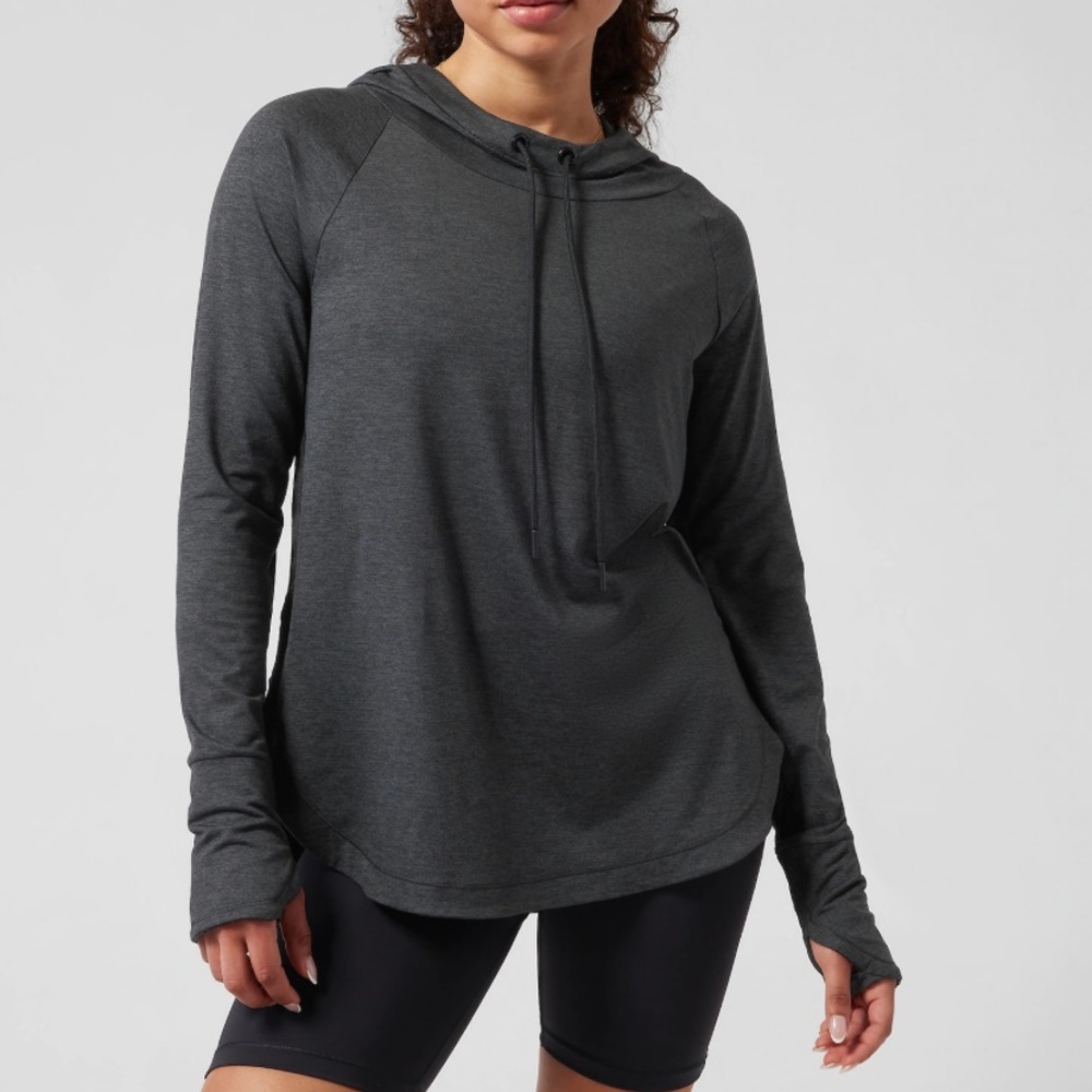 Athleta Uptempo Hoodie Sweatshirt in Black Heather NWOT